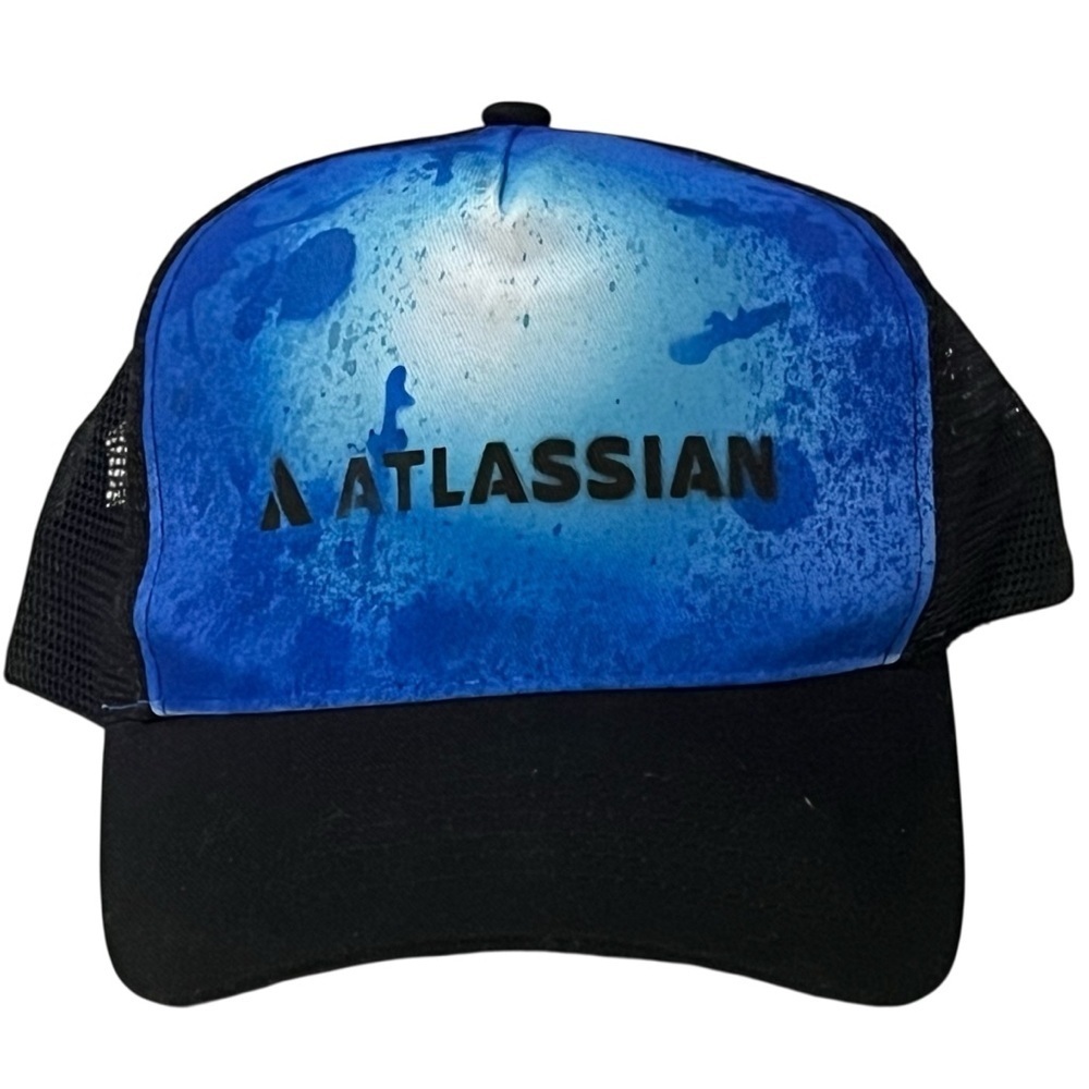 Atlassian Black & Blue Adjustable Polyesther Trucker Hat by //G